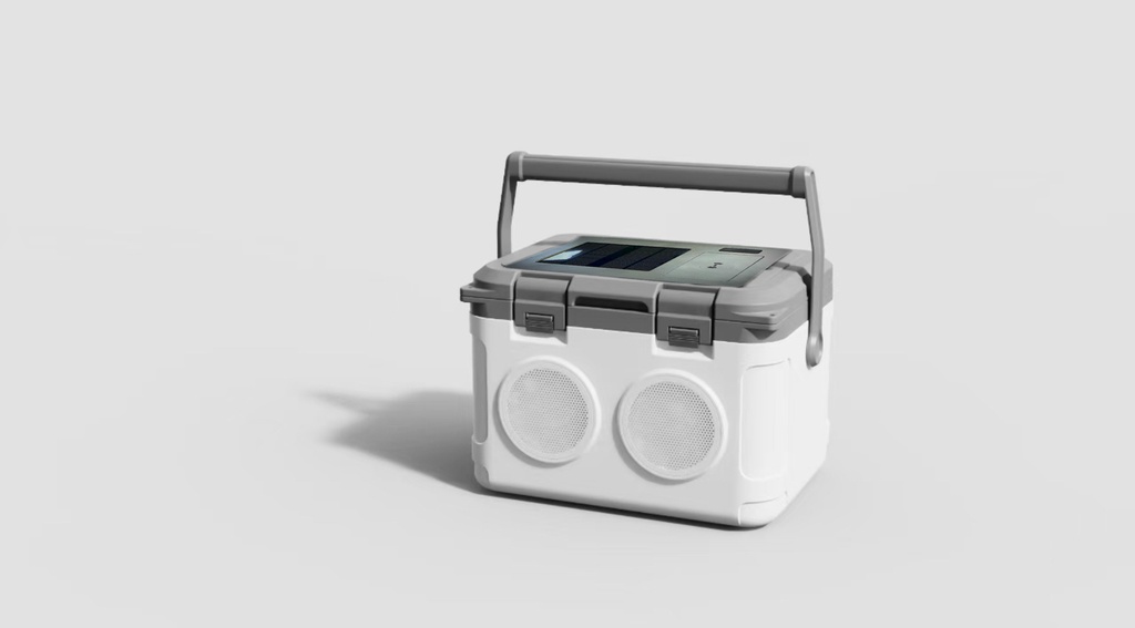 GLACIERE AUDIO PANNEAU SOLAIRE CHARGEUR