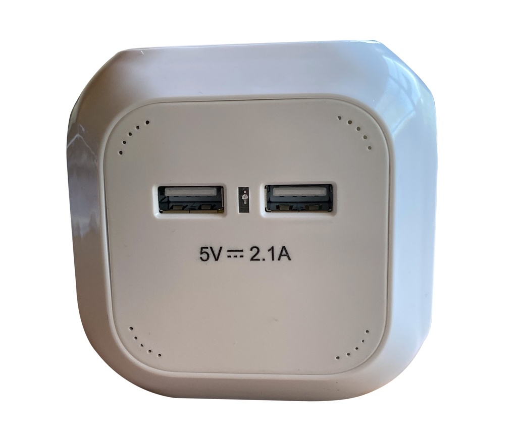 BLOC CUBE 4 PRISES SECTEUR + 2USB 5V2.1A