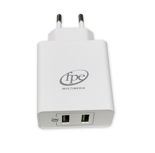[001628] CHARGEUR SECTEUR DOUBLE USB QC3.0