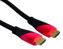 CORDON HDMI 1.4 ROUGE ET NOIR 2M 28 AWG