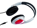 CASQUE HI FI BLANC/ROUGE CONTR.VOL.