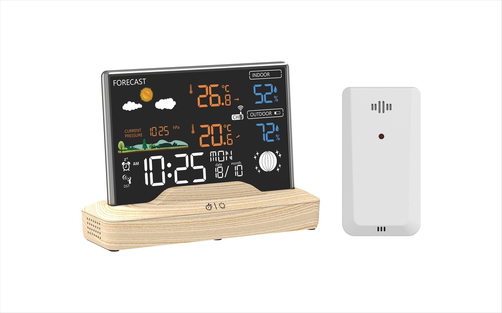 STATION METEO SOCLE BOIS