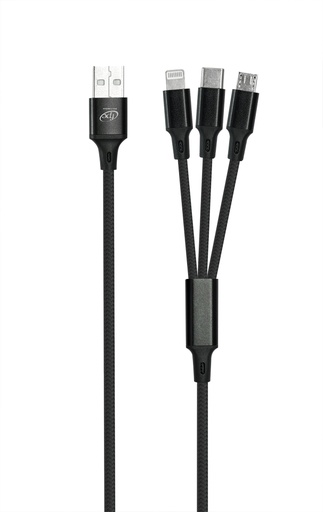 [015059] Cordons 3 en 1 USB-A tressés