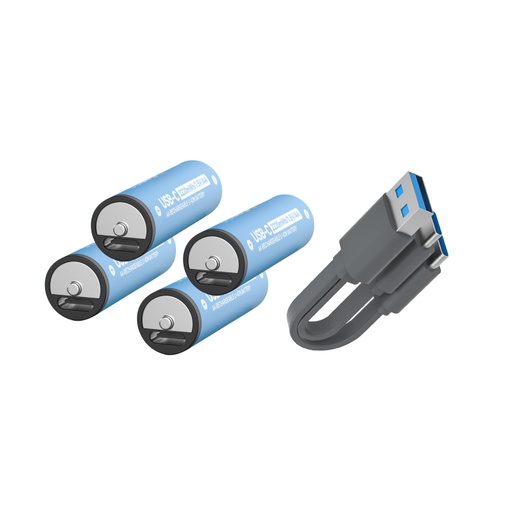[001033] 4 PILES RECHARGEABLE USB C AA