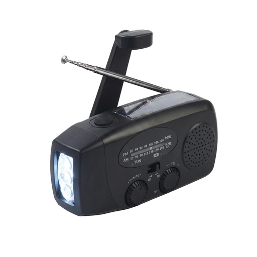 [000639] RADIO PORTABLE FM SOLAIRE + MANIVELLE